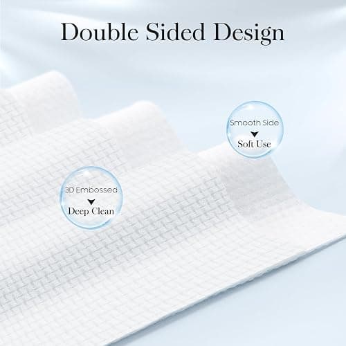 Fygrip 4 Pack of 50 count XL Disposable Face Towels 10” x 12”, 100% Viscose Fibre, Soft & Skin Friendly Face Towelettes Disposable, Facial Tissue Wipes for Women Cleansing thumbnail 6