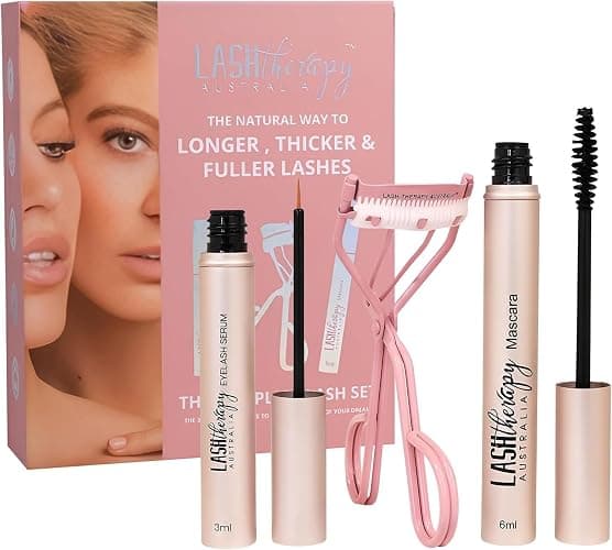 Lash Therapy Australia Complete Lash Set. Includes Eyelash Serum 3ml, Paired With Our Serum Infused Mascara 6ml & Eyelash Curler. Longer, Thicker & Fuller Lashes - Image 1