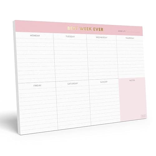 Sweetzer & Orange Weekly To Do List Pad. Gold Foil 7 days Planner with Daily Roadmap Agenda Squares. 7x10” Day Workbook 2025 - Student Blueprint, Work Manual, and Checklist Note Pad - Image 1