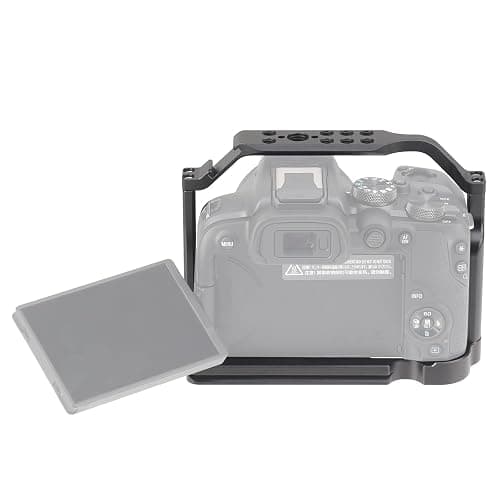 FocusFoto Camera Cage for Canon EOS R10 Mirrorless Camera, Aluminium Video Rig with NATO Rail, Cold Shoe, 1/4" Screw Mouting, 3/8"-16 Locating Pins for Arri Grip, Quick Release Plate for Arca Tripod thumbnail 5
