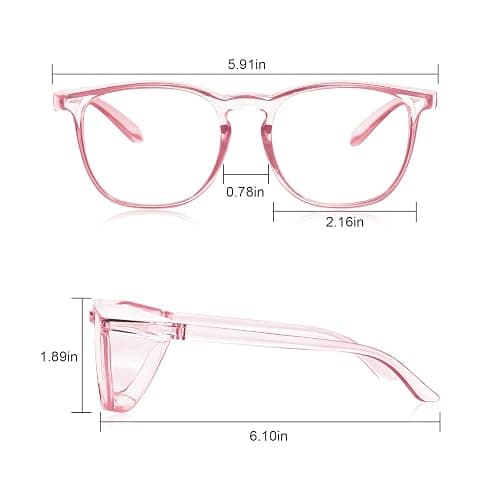 LASMEX Stylish Safety Glasses Goggles for Women Girls Anti-fog Glasses Protective Eyewear Clear Glasses thumbnail 6