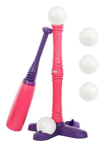 Little Tikes Basic Tot Sports T-Ball w/ 5 Balls Pink – (Amazon Exclusive) - Image 1
