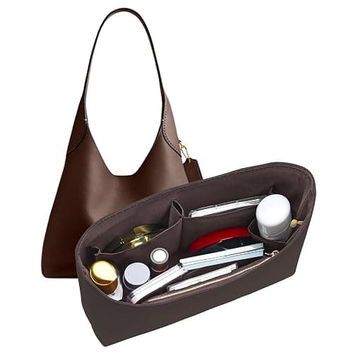 DOIAPUOS Dupont Paper Purse Organizer Inserts for brooklyn 28 Insert Keeps Tote Handbag（Brown） - Image 1