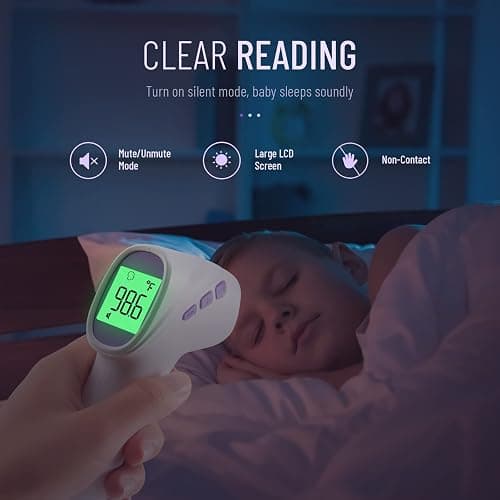 No-Touch Thermometer for Adults and Kids, Digital Thermometer with Fever Alarm, Fast Accurate Results, Easy for All Ages, FSA Eligible (Purple) thumbnail 6