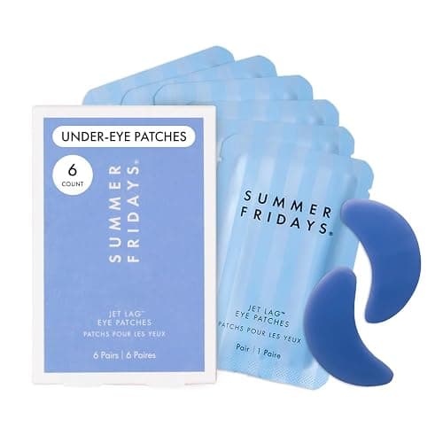 Summer Fridays Jet Lag Hydrating Eye Patches - De-puffing Hydrogel Under Eye Masks with Hyaluronic Acid, Caffeine + Peptides - Soothing + Refreshing At-Home + Travel Skin Care (6 Pairs) - Image 1