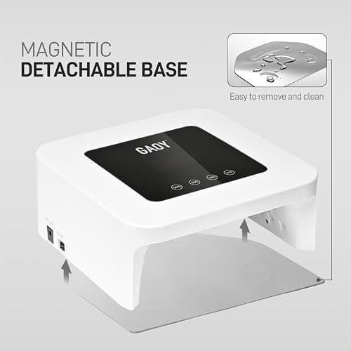 GAOY Cordless UV LED Nail Lamp for Gel Nails, Rechargeable UV Light, Professional Nail Dryer with 4 Timers, Automatic Sensor and Sensitive Mode for Fast Curing, White thumbnail 6