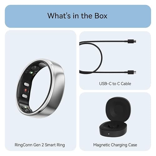 RingConn Gen 2, World’s First Smart Ring with Sleep Apnea Monitoring, No APP Subscription, 12-Day Battery Life, Stress/Heart Rate/Women's Health Tracker, Android & iOS Compatible (Silver, Size 9) thumbnail 7