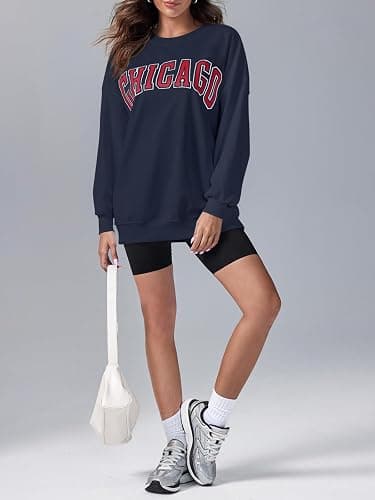 Langwyqu Women's Oversized Sweatshirt Los Angeles California Crewneck Long Sleeve Casual Loose Pullover Tops thumbnail 5