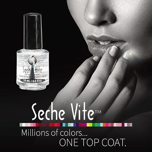 Seche Vite Dry Fast Top Coat – Quick Dry Clear Nail Polish Top Coat for High Gloss Shine, Long-Lasting Manicure, Made in the USA, 0.5 fl oz thumbnail 3