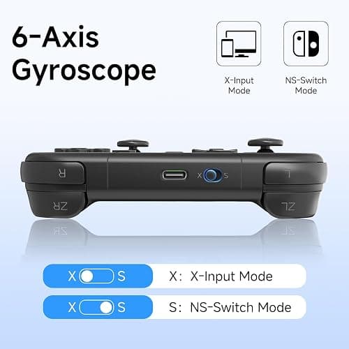 AceGamer 2 Pack Wireless Pocket Controller for Nintendo Switch/Switch 2/Android/iOS/PC/Steamdeck, Joystick Lift and Down Design, Bluetooth Gamepad with 6-axis Gyroscope/Turbo/Vibration/ 1000Hz thumbnail 3