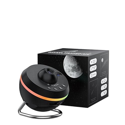 Ainael Galaxy Projector, Star Projector Planetarium Night Light Lamp Ceiling Space Starry Sky Projector with Light Strip Meteor and Galaxy Projector for Kids Bedroom Birthday Christmas Gift (Black) - Black