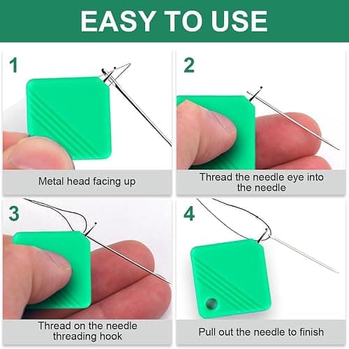 Automatic Needle Threaders, Sewing Machine Needle Threader, DIY Needle Threader for Sewing Crafts, Fits All Needle Sizes (Yellow 3 pcs) thumbnail 4