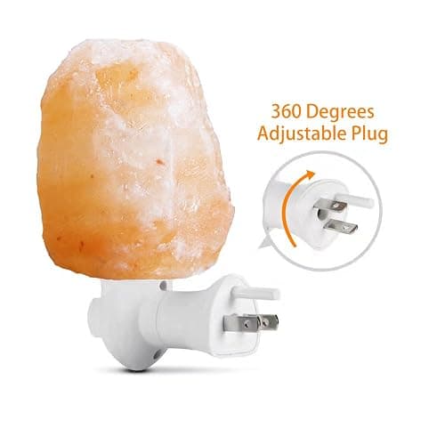 pursalt Himalayan Salt Lamp Night Light Plug in, Certificated 360 Degree Rotatable Wall Plug with Extra 2 Replacement Bulbs Bathroom Bedroom Night Light, Pink Crystal Rock Salt Hand Crafted - Pink - Natural-1 pack thumbnail 4
