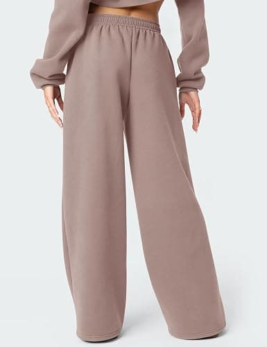 LOMON Wide Leg Sweatpants Women Fleece Sweat Pants Fall Clothes 2025 Teen Girl Baggy Jogger Sweatpant with Pockets thumbnail 5