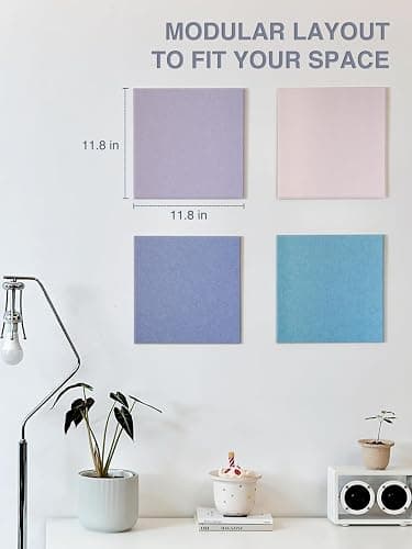 Felt Bulletin Board Tiles, 6 Pack Decorative Pin Board for Wall | 11.8 x 11.8 Inches Cork Board Alternative, Easy Setup with 30 Push Pins & 36 Adhesive Tabs, Modern Stylish Memo Photo Board thumbnail 4