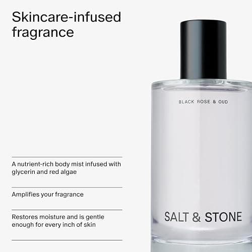 Salt & Stone Body Mist, Black Rose & Oud Scent, Skincare Infused Hair & Body Spray for Women and Men, Hydrating Fragrance with Glycerin and Red Algae, Vegan, Cruelty Free, 3.4 fl oz thumbnail 5