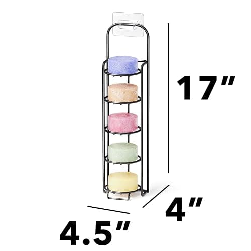 SpaceAid 5 Tier Shampoo Bar Holder for Shower, Self Draining Soap Bar Holders Caddy for Bathroom Wall and Kitchen Sink, Shampoo Bar Dish Rack, Stainless Steel Bar Soap Holder (Black) thumbnail 2