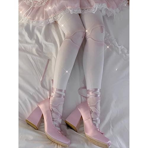 DINGXIANGJU Y2K Emo Grunge Patterned Funky Tights Women Whimsy Twee Scene Legging Alt Clothes Accessories thumbnail 5