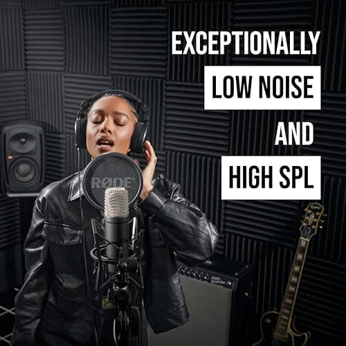 RØDE NT1 Signature Series Large-diaphragm Condenser Microphone with Shock Mount, Pop Filter and XLR Cable for Music Production, Vocal Recording, Streaming and Podcasting thumbnail 6