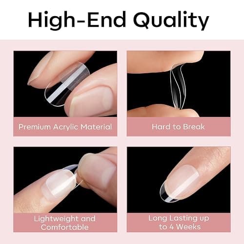 Modelones Extra Short Oval Round Nail Tips - 510Pcs Soft Fake Nails Tips Gel Pre-shaped Half Matte Full Cover No Filed False Extension Manicure Salon DIY at Home 15 Sizes thumbnail 8