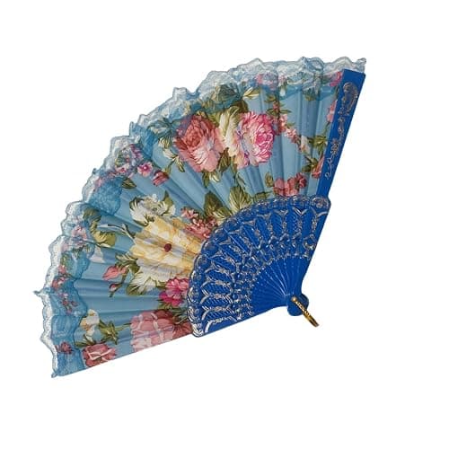 sehtorry 4 Pack Spanish Style Floral Folding Fans Ladies Lace Handheld Fans for Party Wedding Dancing and Home Decoration thumbnail 7