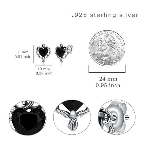 Gothic Heart/Cat/Bat/Anatomical Heart Earrings 925 Sterling Silver Goth Stud Earrings for Women Gothic Jewelry Gifts for Women thumbnail 4