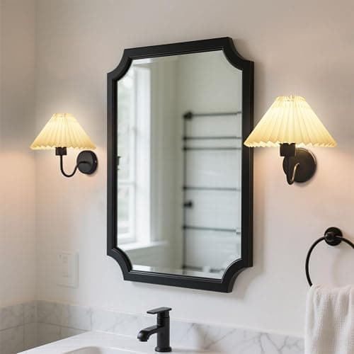 IBalody Black Wall Sconces Sets of 2, Pleated Fabric Wall Lamp Modren Bedside Wall Light Bathroom Dresser Vanity Light Hardwired Wall Lighting for Bedroom Living Room Hallway Kitchen thumbnail 2