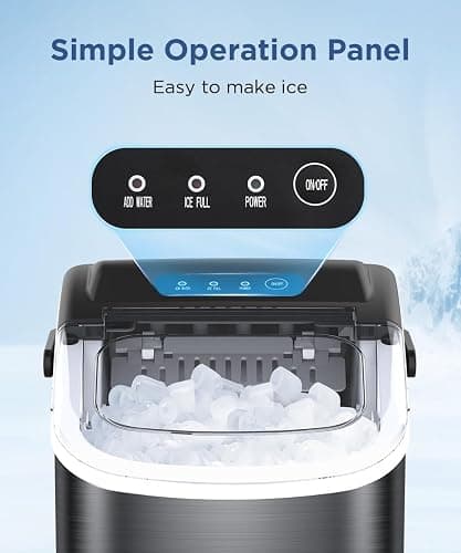 COWSAR Ice Maker Countertop, Portable Ice Machine with Self-Cleaning, 26.5lbs/24Hrs, 9 Bullet Ice Cubes in 6 Mins, Ice Basket and Scoop, Ideal for Home, Kitchen, Bar, Camping thumbnail 4