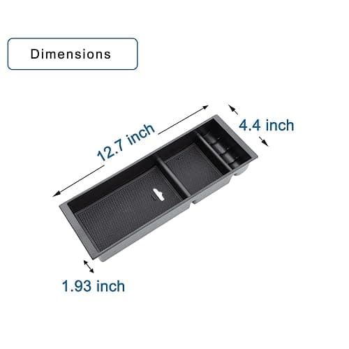 JDMCAR Center Console Organizer Compatible with Ford F150 Accessories 2024 2023 2022 2021,Center Console tray for F-150 Interior Accessories, Matte Black -(Full Console w/Bucket Seats ONLY) thumbnail 2