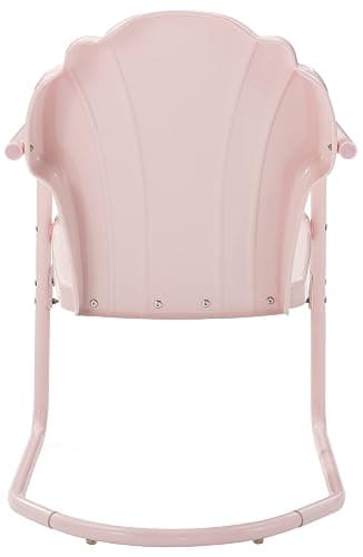 Crosley Furniture Tulip 2-Piece Outdoor Chair Set, Retro Metal Patio Chairs for Dining, Porch, Deck, Balcony, Pastel Pink Gloss - Pastel Pink Gloss thumbnail 6