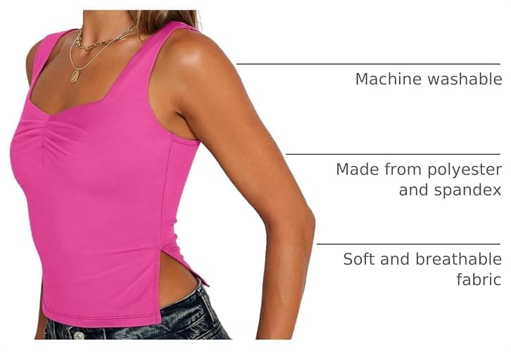 Trendy Queen Womens Cute Summer Going Out Backless Crop Tank Top | Sweetheart Neckline Shirts Y2k Concert Tops for juniors Preppy Clothes thumbnail 4