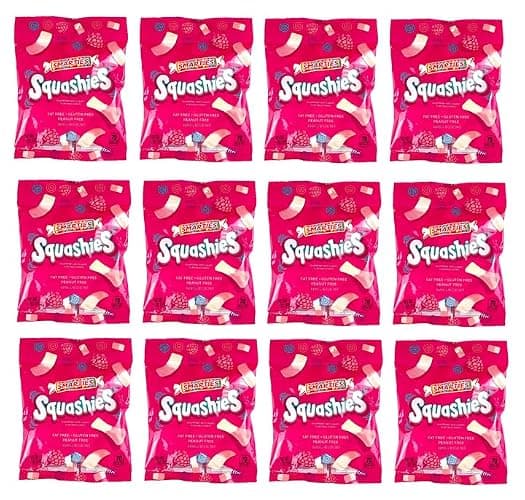 Squashies Raspberry & Cream Gummies – Bulk Box of 12 Count 5 oz Bags – Soft Chewy Foam Candy, Gluten-Free, Peanut-Free, Fat-Free - Image 1