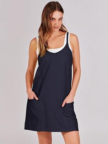 ANRABESS Women Athletic Dress Summer Tennis Workout Active Sports Mini Romper Dress Built in Shorts Travel Vacation Clothes thumbnail 2