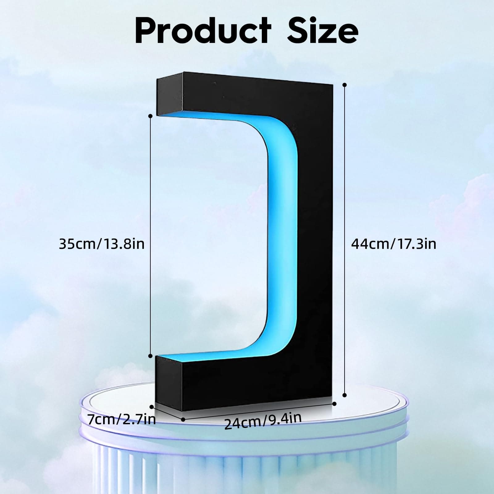 Magnetic Floating Shoe Display Stand, Rotating Levitation Shoe Rack with 16 Colors LED Lights, Levitating Sneaker Stand Holder for Shoe Collection Advertisement Exhibition (Black) thumbnail 2