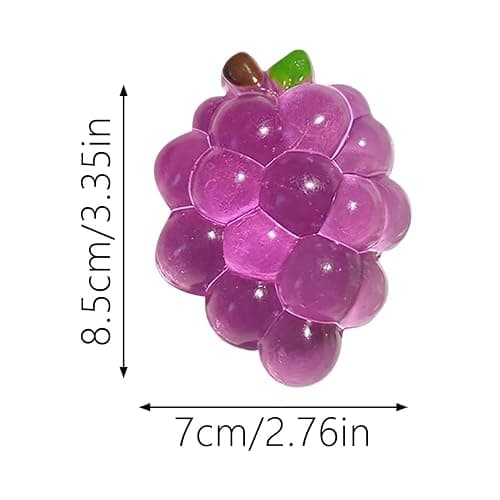 Crystal Grape Squishies Toy, Clear Jelly Squeeze Toys, TPR Slow Rebound Sensory Fidgets for Teens & Adults, Anxiety Relief Desk Gadgets, Fun Office Decor and Novelty Gifts for Stress Relief (Purple) thumbnail 3