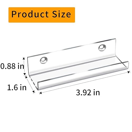 Jansburg 6 Pack Clear Vinyl Record Shelf Wall Mount Acrylic Album Display Holder Storage Hanger CD Floating Shelf for Home Office, 4 Inch thumbnail 2