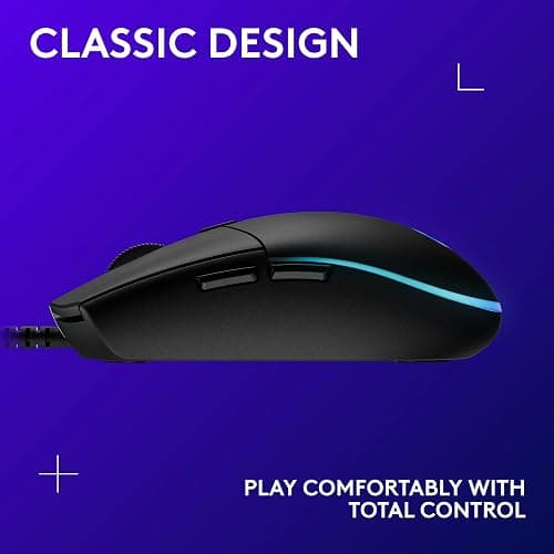 Logitech G203 Wired Gaming Mouse, 8,000 DPI, Rainbow Optical Effect LIGHTSYNC RGB, 6 Programmable Buttons, On-Board Memory, Screen Mapping, PC/Mac Computer and Laptop Compatible - Black thumbnail 9