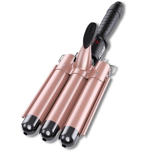 kuwa Crimper Hair Tool,3 Barrel Curling Iron,hairCrimper for Women,Hair Waver with LCD Temperature Display,Long-Lasting Natural Tight Waves - Image 1