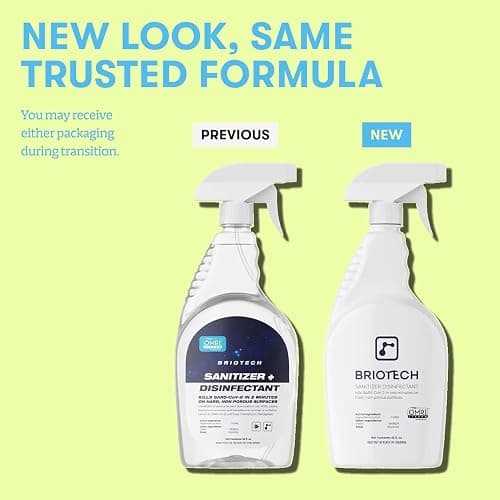 BRIOTECH Sanitizer Disinfectant Hypochlorous, Kill 99.99% of Viruses & Bacteria, Control Mold, Eliminate Odor, Gentle for Nursery & Play Rooms, Food Contact Surface Sanitizer, 1 Gallon Refill thumbnail 5