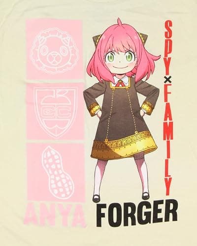 Spy X Family Anya Forger Icons Crew Neck Short Sleeve Natural Adult T-Shirt thumbnail 2