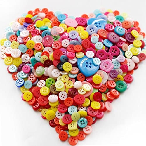 500-700 PCS Assorted Mixed Color Resin Buttons, 2 and 4 Holes Round Craft | Buttons for Sewing DIY Crafts Manual Button Painting,DIY Handmade Ornament thumbnail 3