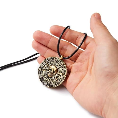 Spooktacular Creations Halloween Pirate Coin Necklace Pirate Skull Necklace for Men Women Pirates Costume Accessories thumbnail 4