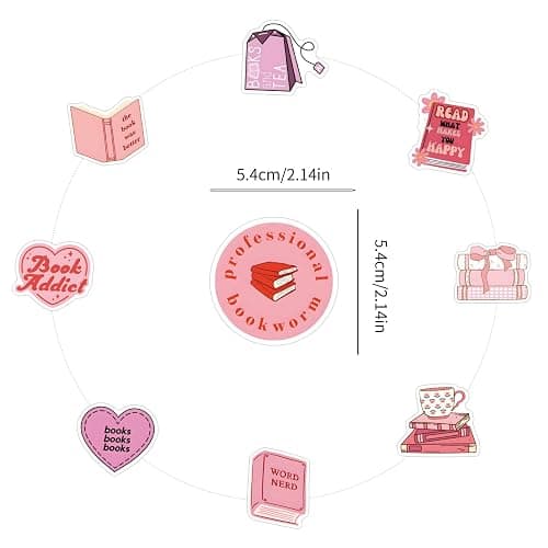 120Pcs Pink Book Stickers, Booktok Reading for Kindle Stickers, Aesthetic Kindle, Book Gifts foiTeens and Adults Women, Girls thumbnail 2