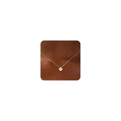 ZHESHY Birthstone Necklace for Women Non Tarnish 14K Gold Plated Four Leaf Clover Necklace Dainty Gold Choker Necklaces for Women Trendy CZ Emerald Pendant Necklace Jewelry Birthday Gifts for Women - Image 1