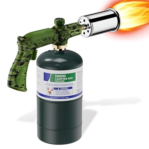 Sondiko Powerful Propane Torch L8010, Sous Vide, Campfire Starter, Adjustable Gas Welding Kit for Searing Steak, BBQ, Gas Welding(Camouflage) Propane Tank Not Included - Image 1