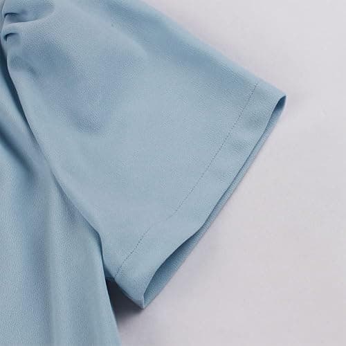 1950s Dresses for Women Vintage Rockabilly Retro Short Sleeve Tie Midi Dress Cocktail Party Evening Prom Gown thumbnail 5