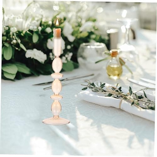 ULTNICE 1 Pc Romantic Retro Candle Holder Glass Candlesticks Home Candle Holder Dinner Candlestick Desktop Decor Champagne AG29UEJ21716W9T9N 26.5x9cm thumbnail 8