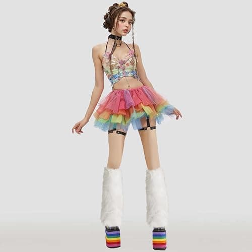 XEPST Faux Fur Fuzzy Leg Warmers Furry Boot Covers for Women, Warm Fuzzy Boot Cuff Boot Sleeves Leg Warmers for Party Costume thumbnail 7