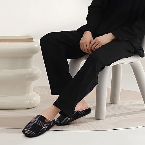 COFACE Mens Cozy Memory Foam Scuff Slippers Casual Slip On Warm House Shoes Indoor/Outdoor Sandal Slippers With Arch Support Rubber Sole Size 7-15 thumbnail 2