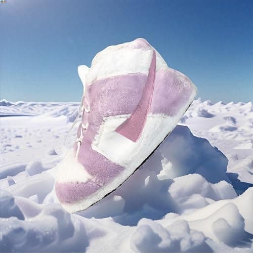 MOLERFO Sneaker Slippers Non Slip Sole Indoor House Plush Slippers Unisex Indoor Floor Cotton Shoes (PURPLE-ZS,5.5,12) thumbnail 2